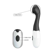 Vibratore nero punta curva ingrandita vista laterale e dettaglio superficie