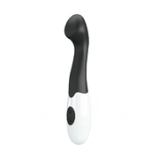 Vibratore Punto G nero e bianco in silicone opaco con forma ricurva