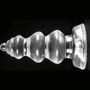 Plug anale trasparente Chikubi orizzontale con ventosa base lucido