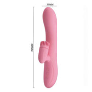 Chris Vibratore Rabbit con stimolatore clitorideo a rotazione - Silicone, Anallergico, Ricaricabile, 7 modalità di vibrazione