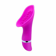 Vibratore clitorideo rosa silicone ergonomico a forma di lingua con protuberanze