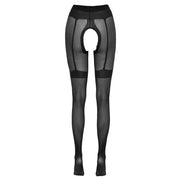 Collant 30 den extra fini con reggicalze e bretelle disegnate