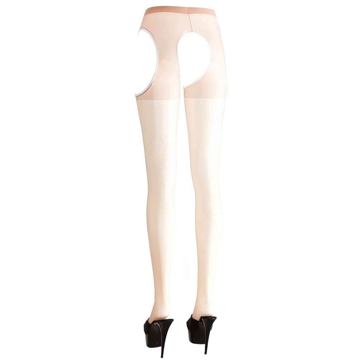 Collant Carne Velati con Aperture Bordatura Bianca