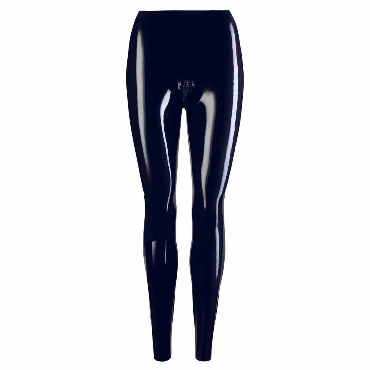 Collant Nero Lucido in Latex con Zip e Apertura Inguine