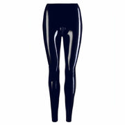 Collant Nero Lucido in Latex con Zip e Apertura Inguine
