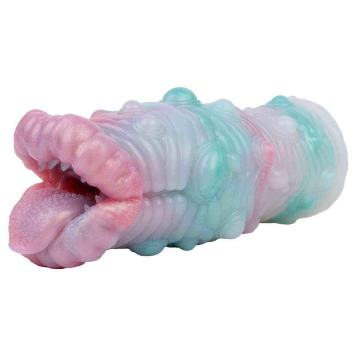 Toy silicone liquido lumaca marina bocca aperta denti bianchi lingua granulosa