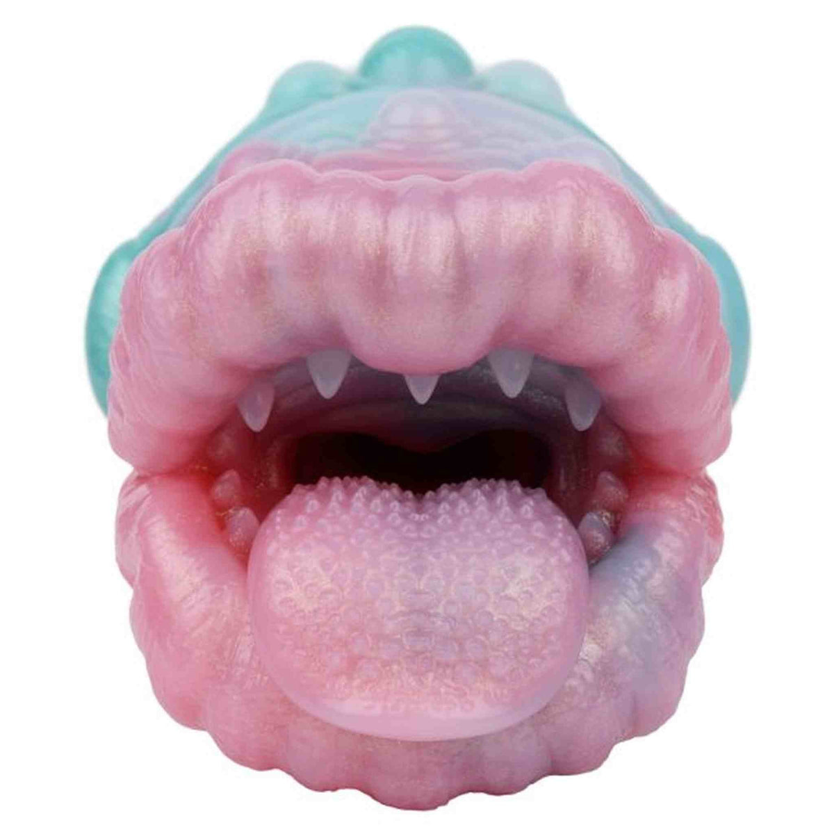 Toy masturbazione silicone liquido forma lumaca marina bocca aperta rosa e azzurro