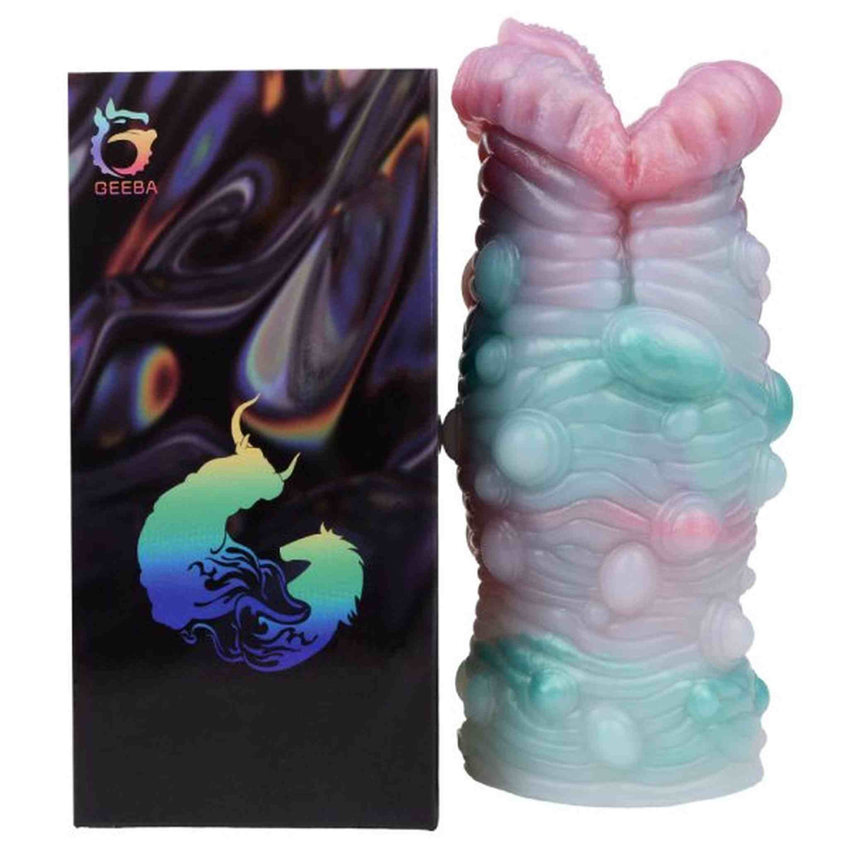 Lumaca marina fantasia in silicone con scatola nera logo GEEBA colori iridescenti