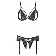 Completino Sexy 3 Pezzi Con Aperture Seni e Inguine
