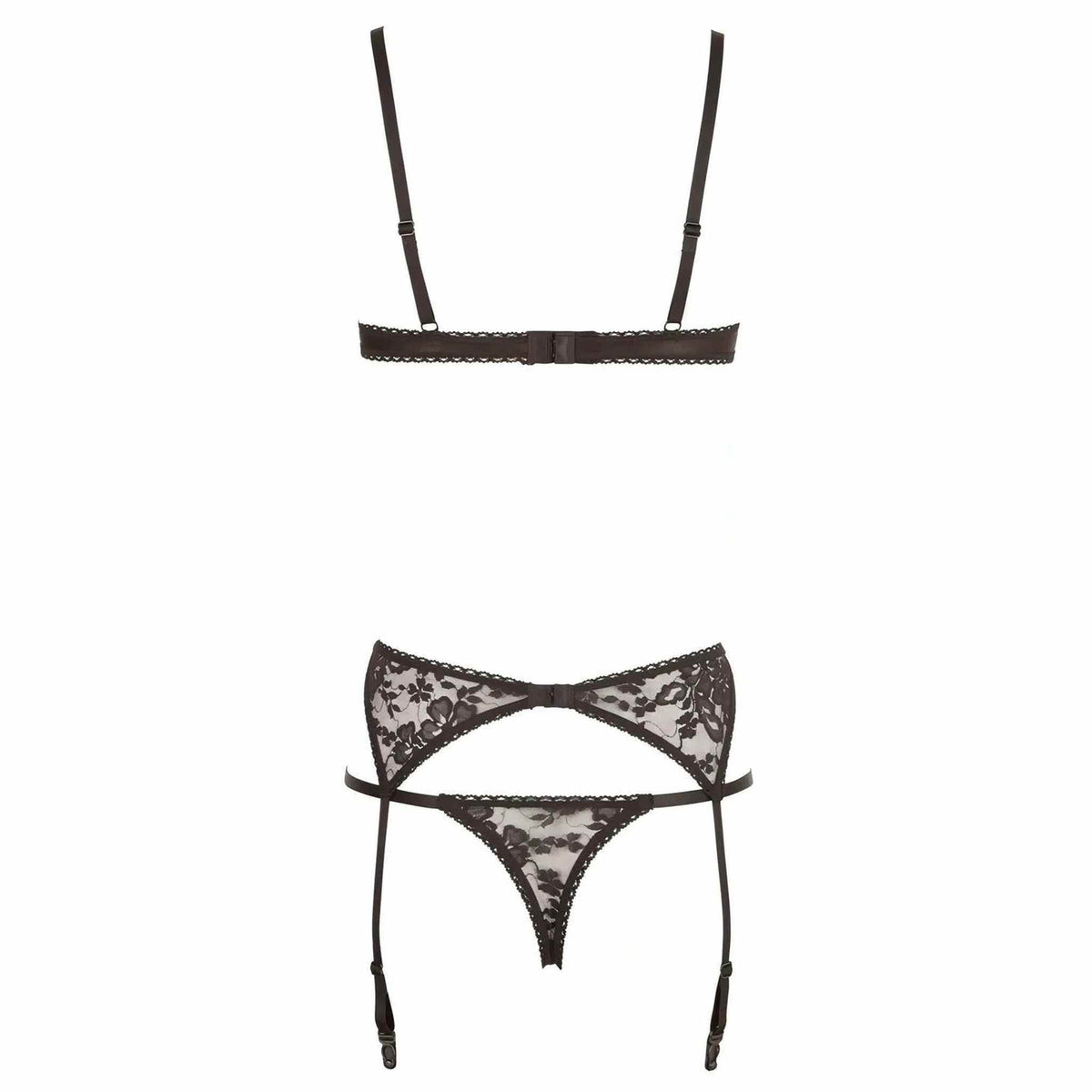 Completino Sexy - Reggiseno a balconcino, reggicalze e perizoma