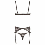 Completino Sexy - Reggiseno a balconcino, reggicalze e perizoma