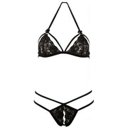 Completino lingerie nero pizzo floreale vista prodotto separato