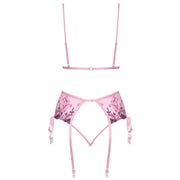 Completo Sexy Rosa con Fiocchi e Ricami a Fiori