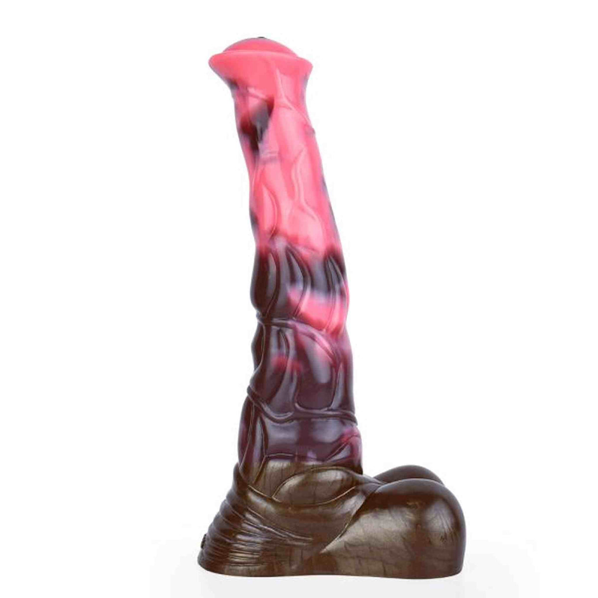 Dildo fantasy Conner Magmara verticale silicone marrone rosa con dettagli anatomici