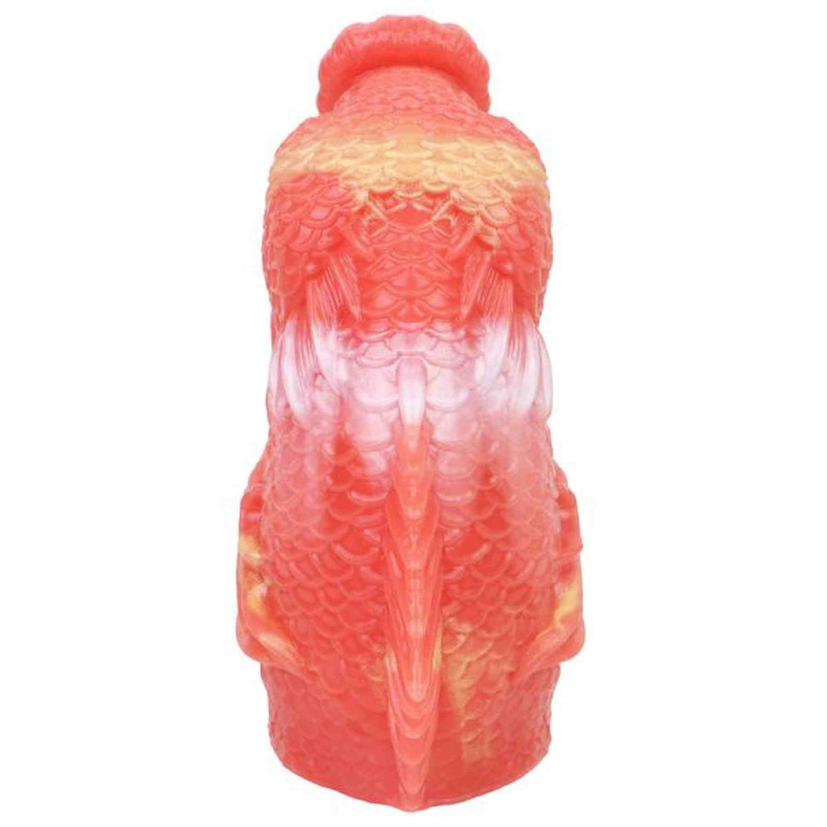 Vista posteriore texture scaglie toy koi silicone liquido arancione
