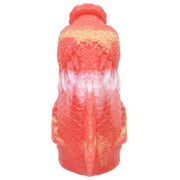 Vista posteriore texture scaglie toy koi silicone liquido arancione