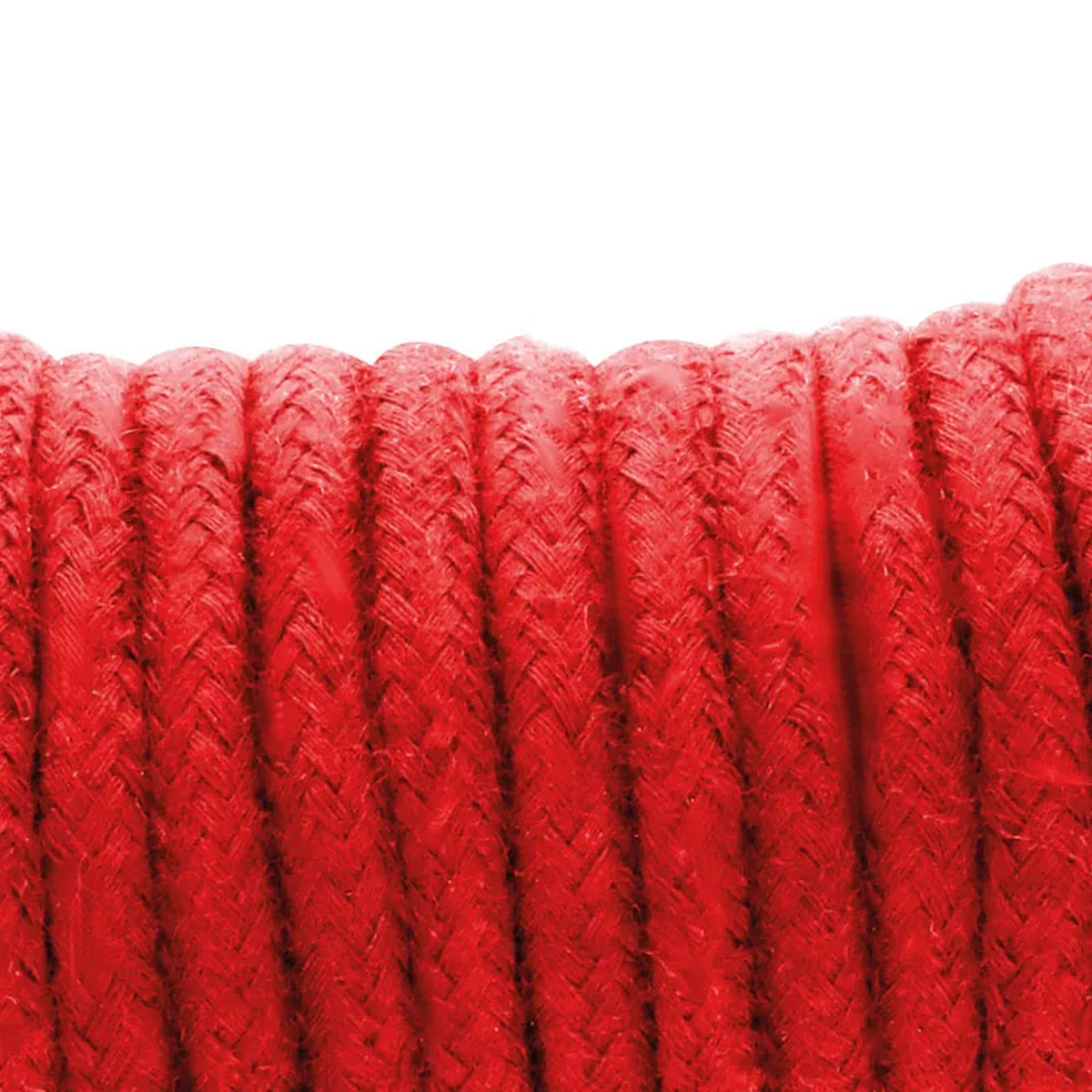 Dettaglio trama a treccia corda bondage rosso cotone