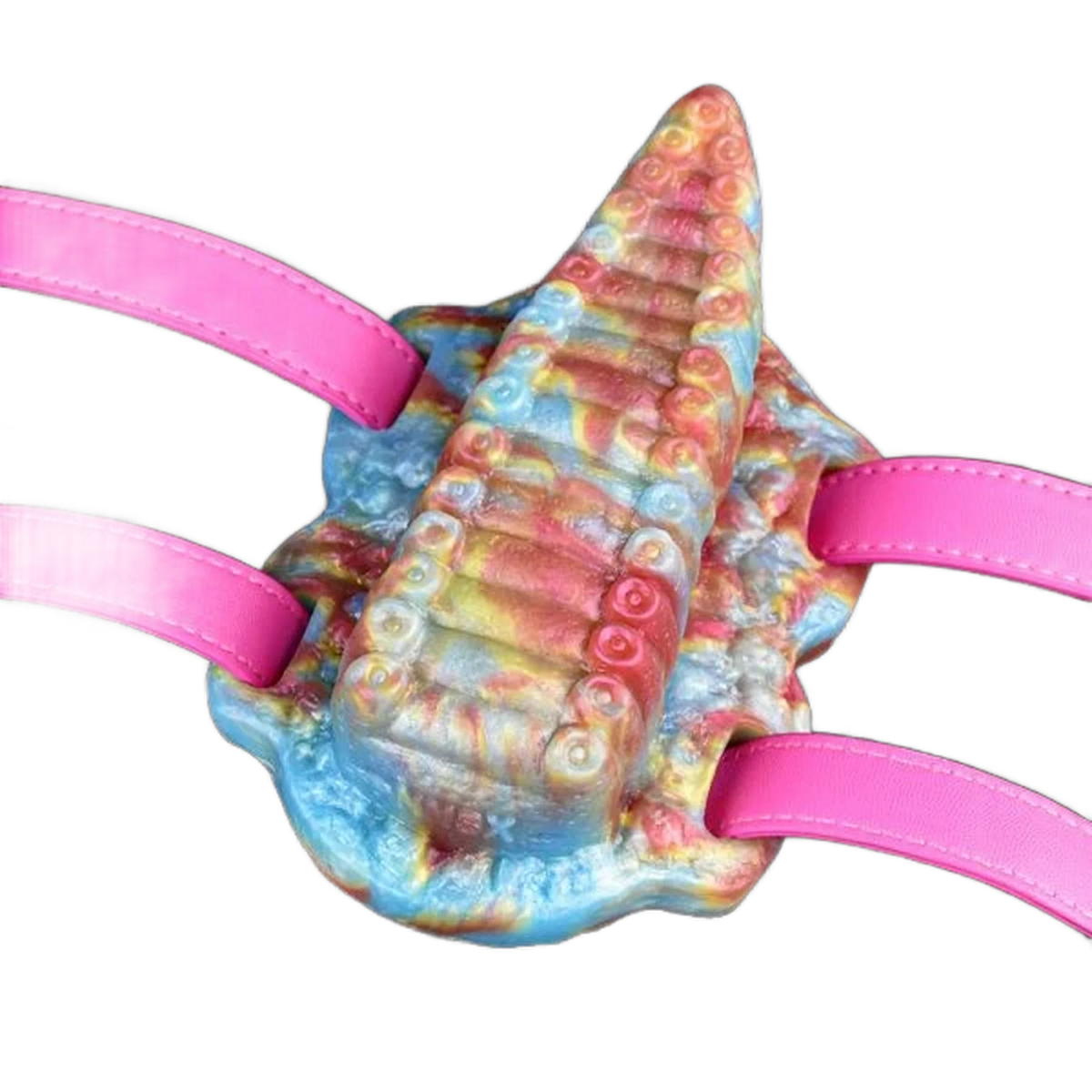 Toy Cosmo Magmara bocca mostro silicone marbled multicolore con cinghie rosa