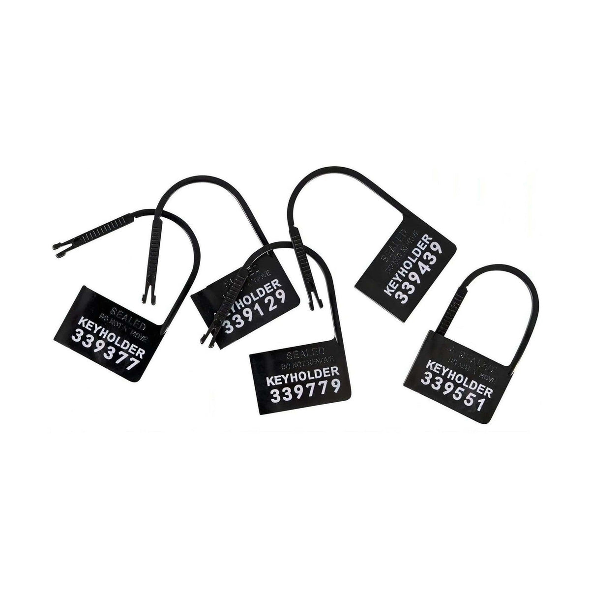 Chiusure di sicurezza Keyholder nere per gabbia peniena con etichette numerate univoche