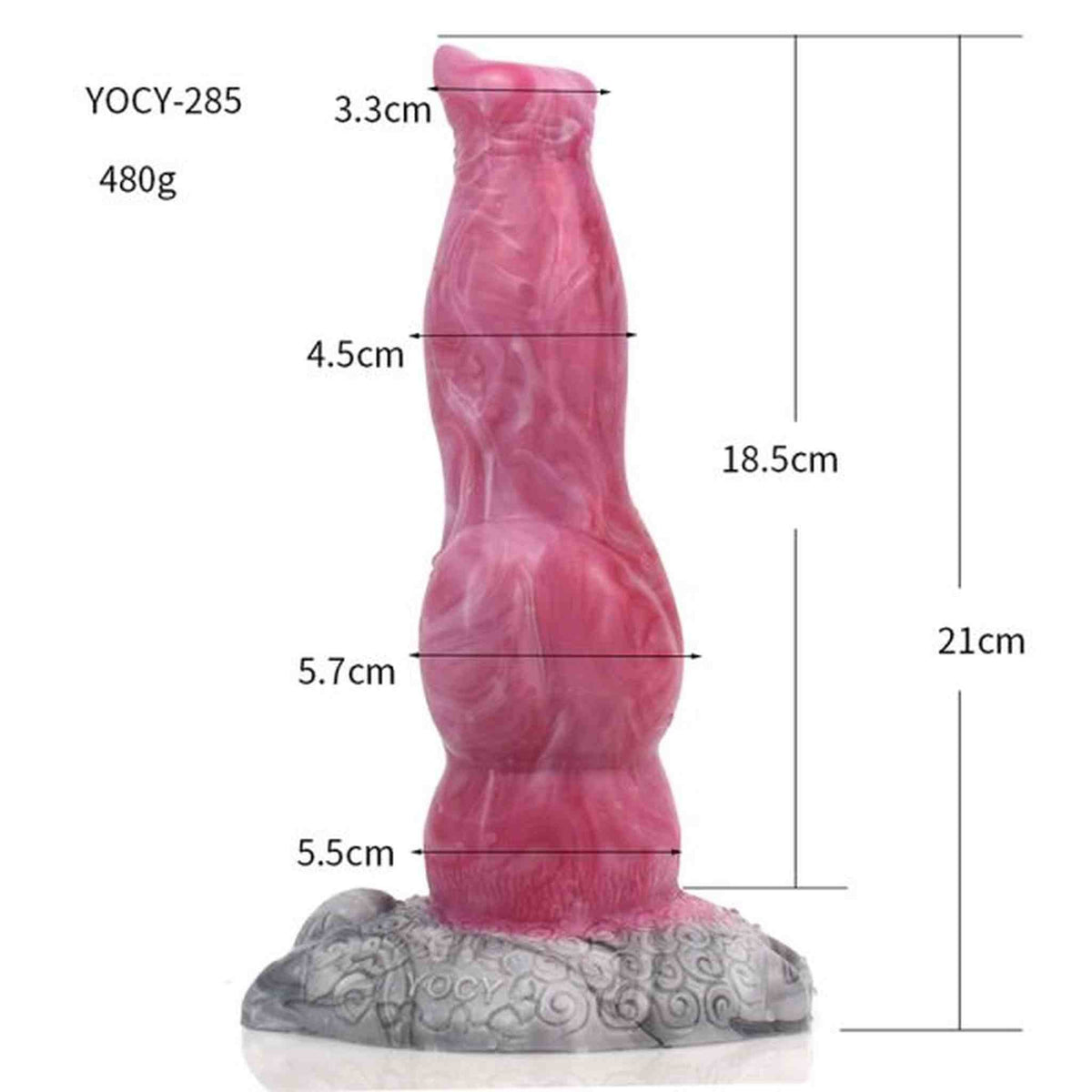 Dildo cane rosa dimensioni tecniche 21 cm codice YOCY-285