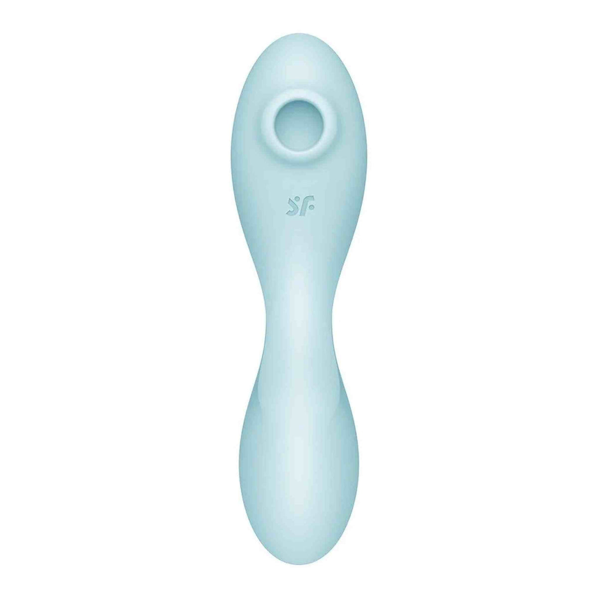Vista frontale vibratore Satisfyer Curvy Trinity 5 Plus blu simmetrico