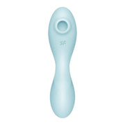 Vista frontale vibratore Satisfyer Curvy Trinity 5 Plus blu simmetrico