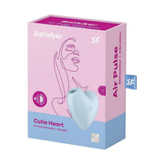 Confezione Satisfyer Cutie Heart blu con garanzia 15 anni e tecnologia Air Pulse