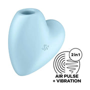 Stimolatore Satisfyer Cutie Heart blu con tecnologia Air Pulse + Vibrazione 2 in 1