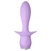 Vibratore Cuties Mini lilla con base a ventaglio e lente circolare per funzione luminosa