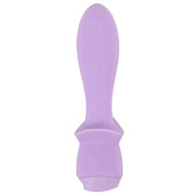 Vibratore Cuties Mini lilla in silicone opaco con testa arrotondata e base ondulata