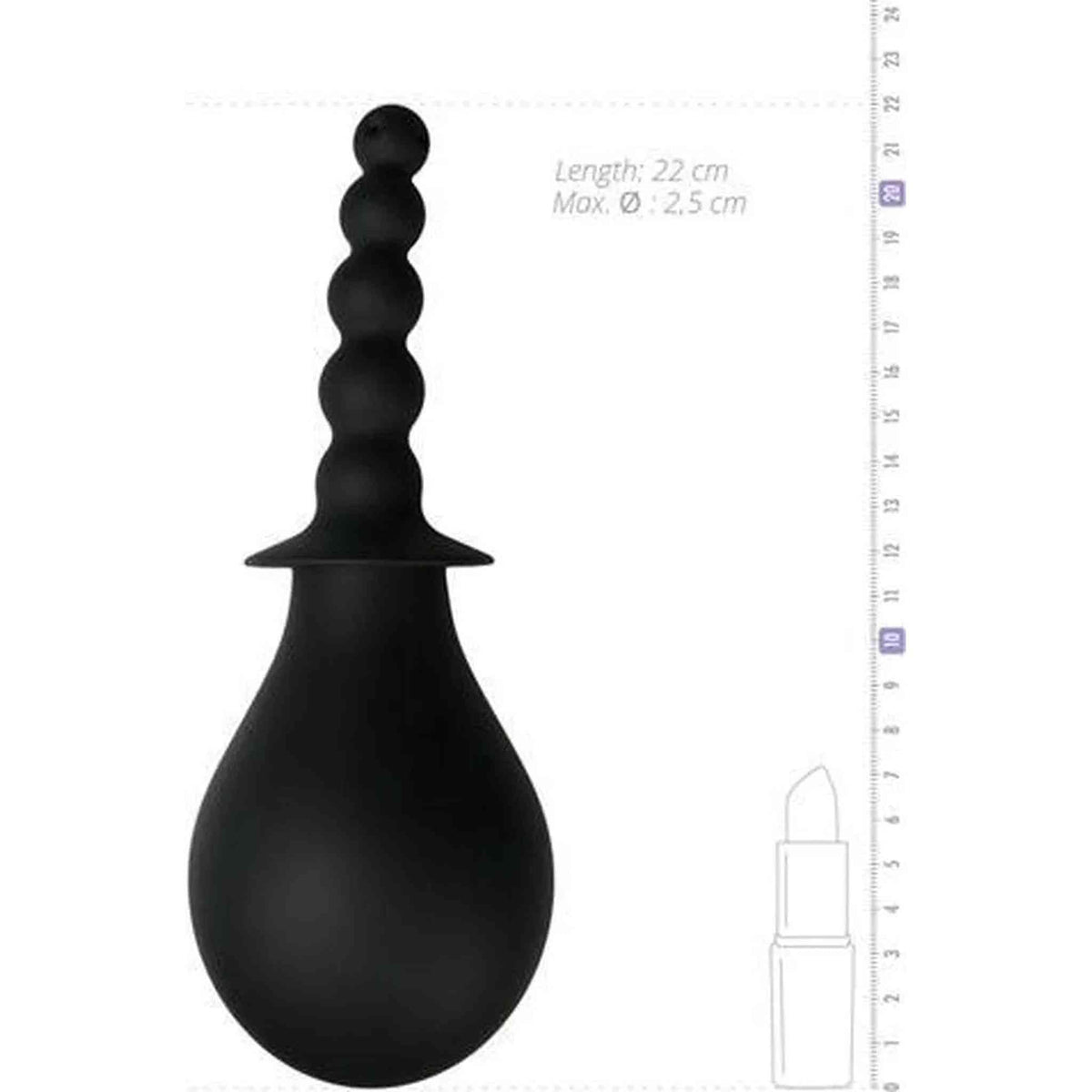 Deluxe Douche - Doccetta intima con palline anali in silicone - Nero