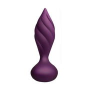 Plug anale Desire viola a spirale in silicone morbido con base ampia