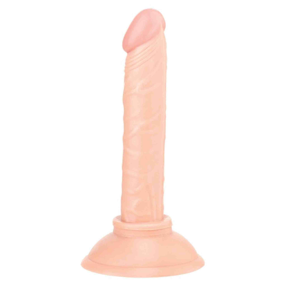 Dildo anale morbido colore carne 13 cm con base a ventosa e venature realistiche