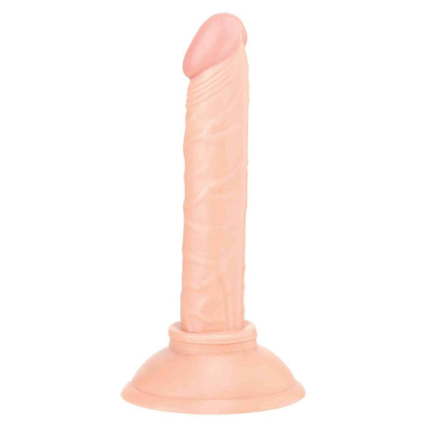 Dildo anale morbido colore carne 13 cm con base a ventosa e venature realistiche