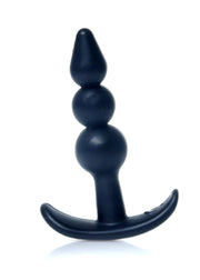 Dildo anale nero a tre sfere con punta conica e base curva
