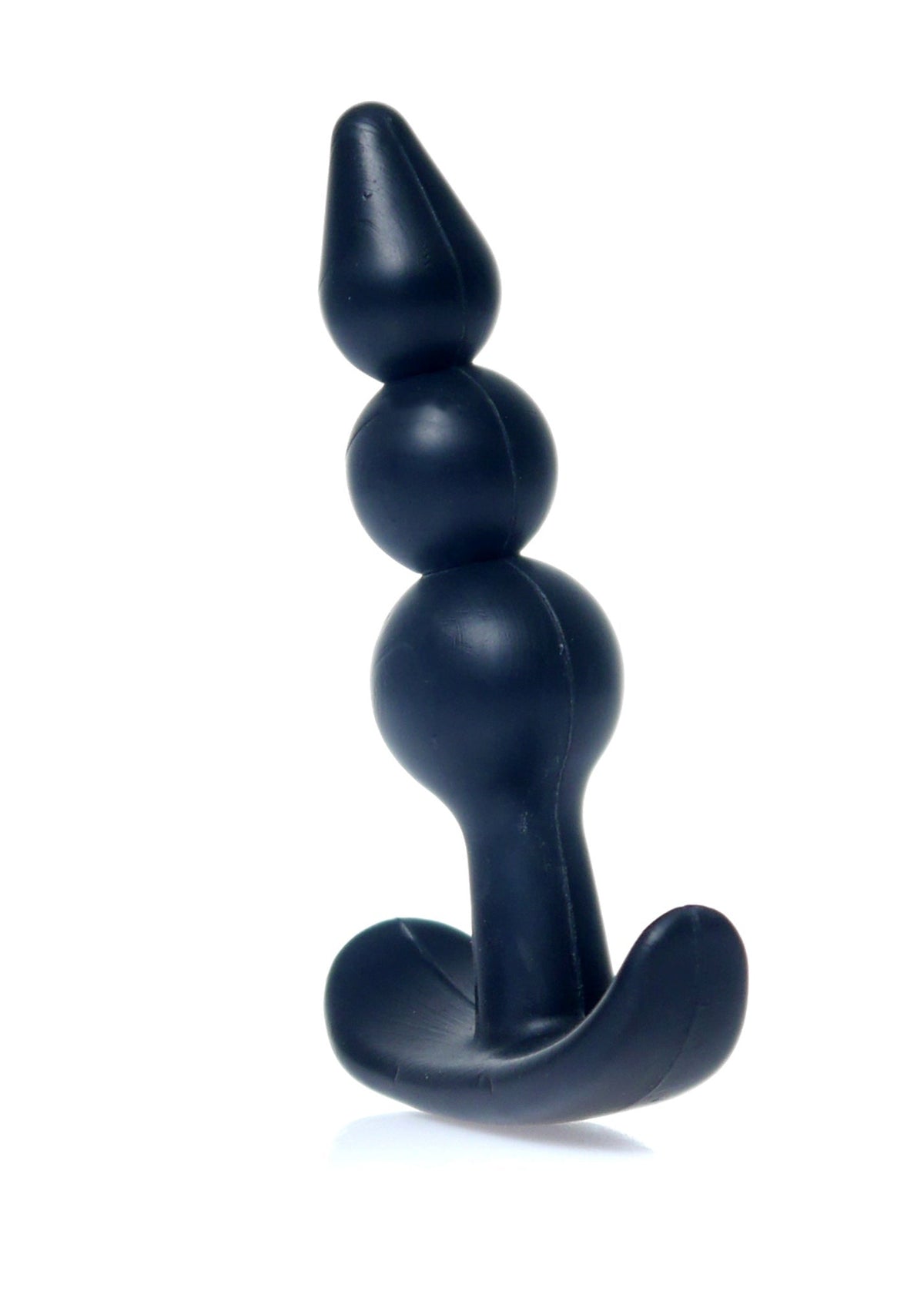 Gioco anale nero in silicone liscio design a sfere crescenti