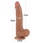 Dildo marrone scuro dimensioni 20 cm con indicatori misura e ventosa