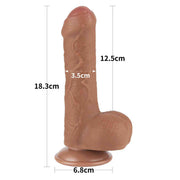 Dildo pelle con indicatori misura: 12,5 cm penetrabile e 3,5 cm diametro