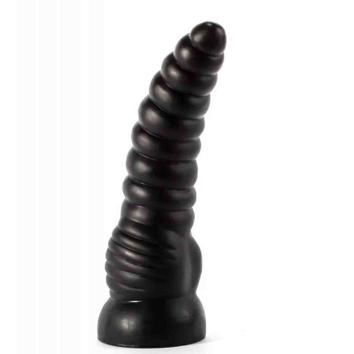 Dildo Nero a rilievi anulari 27.6 cm
