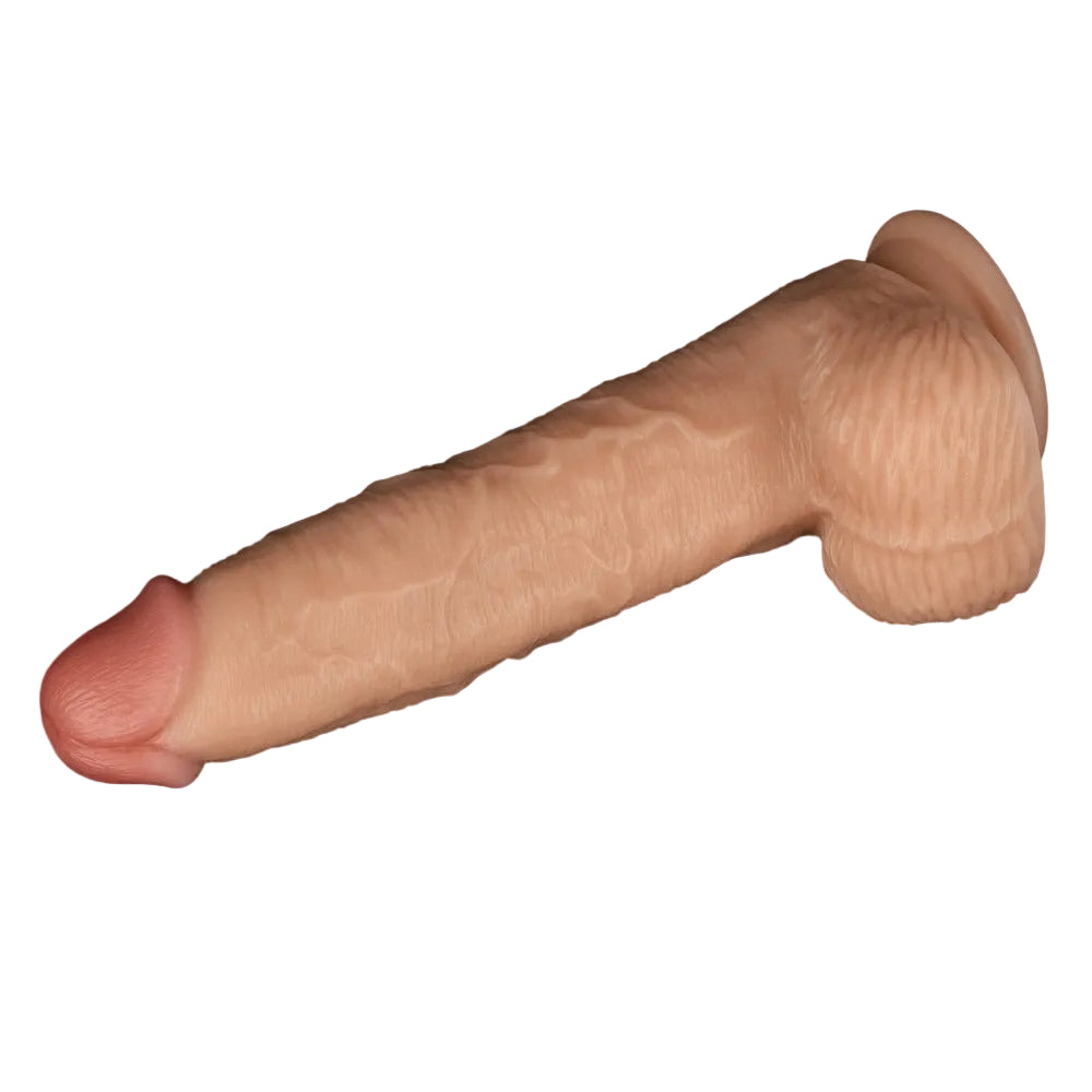 Dildo vibrante realistico diagonale dettagli anatomici e ventrosa