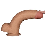 Dildo vibrante realistico curvo morbido tenuto in mano per flessibilità