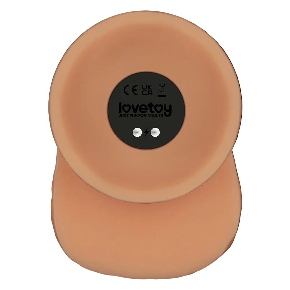 Dildo vibrante realistico carnoso con ventrosa e logo Lovetoy sulla base