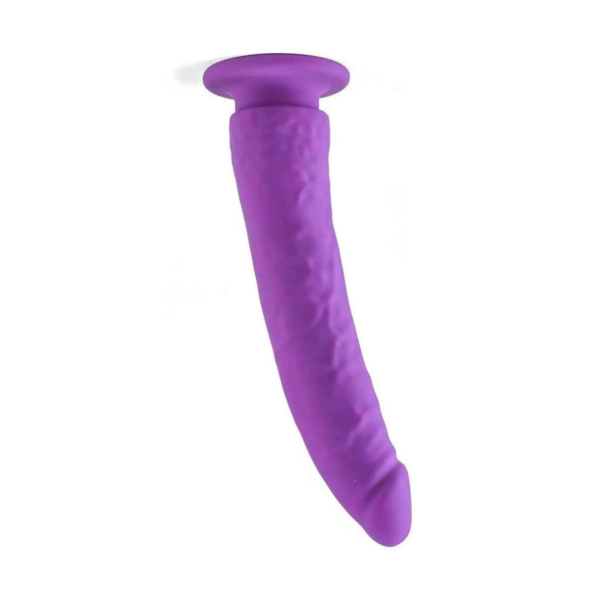 Dildo viola in silicone lungo con ventosa superiore