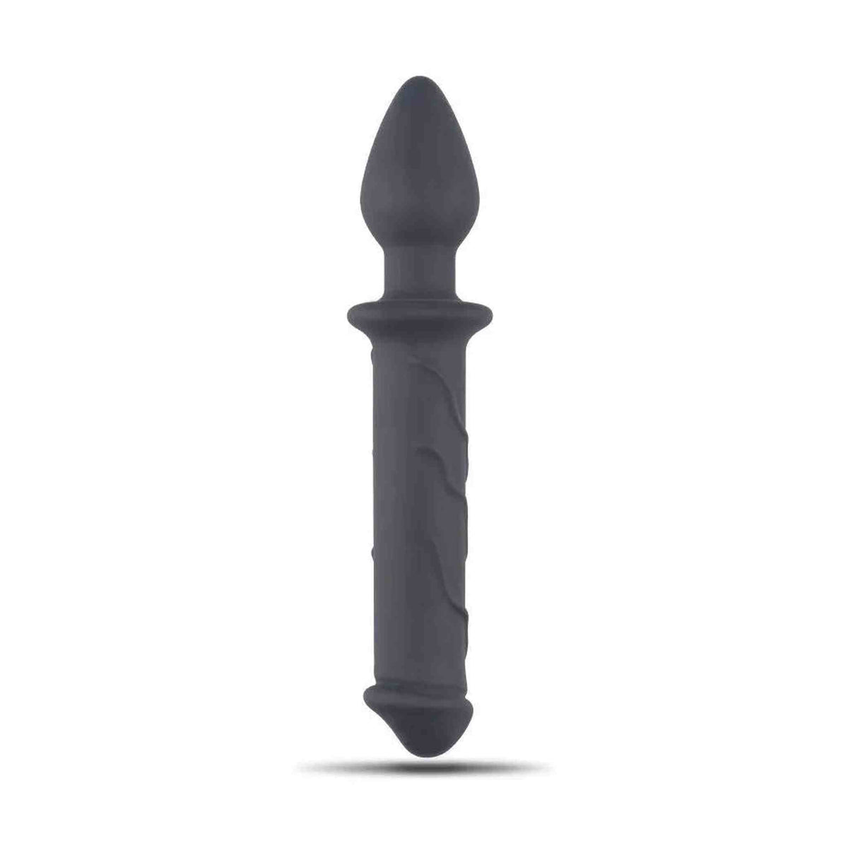 Plug anale nero in silicone morbido con base a anello di sicurezza