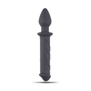 Plug anale nero in silicone morbido con base a anello di sicurezza