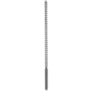 Vista frontale sonda uretrale Penisplug Dip Stick Ripped Ø 8 mm acciaio inox lucido con superficie costolata