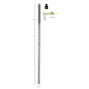 Sonda uretrale Dip Stick Ripped acciaio inox argento con coste e punta arrotondata, istruzioni d'uso