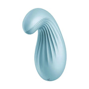 Dipping Delight vibratore lay-on in silicone azzurro chiaro vista laterale