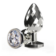 Profilo laterale plug anale Disco Diamond vetro facettato base argento