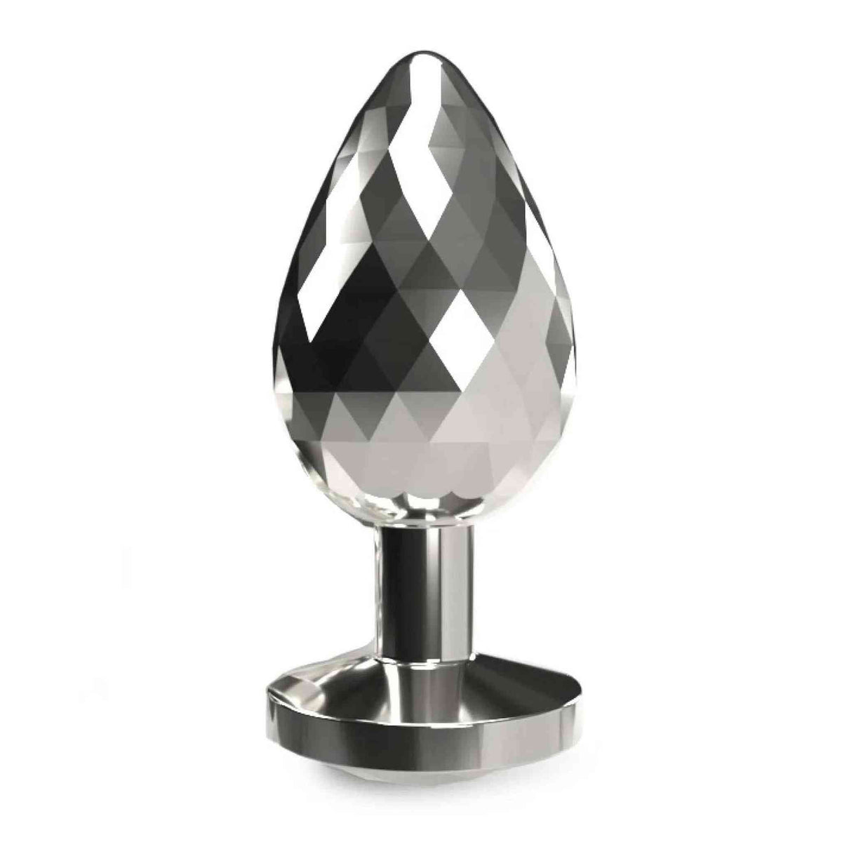 Plug anale Disco Diamond vetro simmetrico facettato riflessi luce